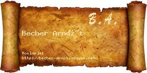 Becher Arnót névjegykártya